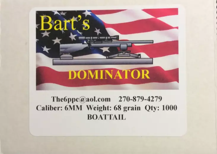 6 mm Bart's 68 grainia Dominator BT 1000 kpl - 6 mm (.243) - 13810 - 1