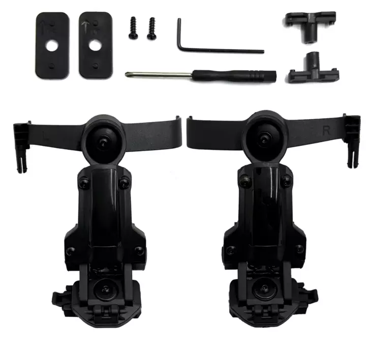 ATSC kypäräadapterit C-sarjan suojaimille 19mm ARC + Wendy MLok vertikaalikiskoihin musta - Kypärät ja niiden varusteet - 23650 - 1