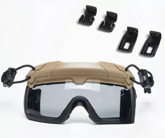 MBP TacVisor ARC suojalasit kypärään hiekka, 3 mm harmaa linssi - Kypärät ja niiden varusteet - 23660 - 1