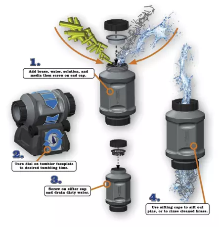 Frankford Arsenal Platinum märkätumbleri 7 L - Hylsyjen puhdistus ja luotien pinnoitus - 12601 - 2