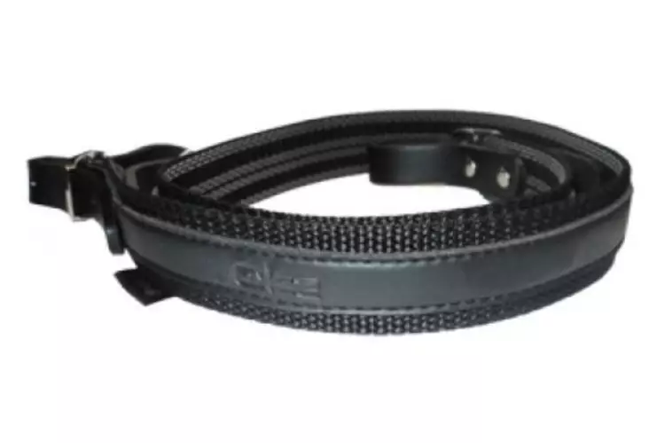 Sako asehihna, kumitettu nahkavahvisteinen, musta, leveys 34mm - Hihnat - 11922 - 1