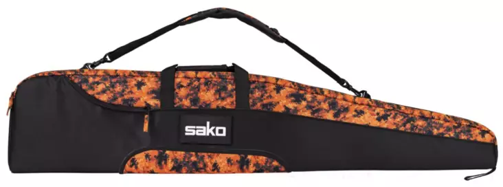 Sako asepussi kiikarikiväärille 134cm sivutaskulla ja kantohihnalla oranssi camo - Pehmeät pussit - 23303 - 1