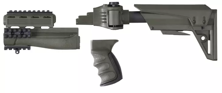 ATI AK-47 Strikeforce taittoperä, etutukki ja pistoolikahva, vihreä (Urban Combat) - Muut kiväärit - 24544 - 1