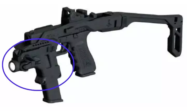 CAA Nano Roni varalipasetukahva 500 lumenin valaisimella musta - Pistoolin konversiokitit - 23094 - 1