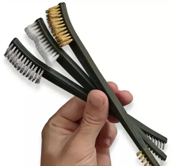 ATSC aseenpuhdistusharjasetti 3-osainen - Pronssi-, nylon- ja teräsharjat - 22255 - 1