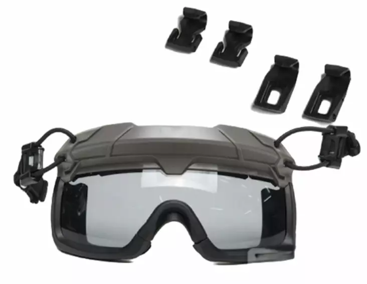 MBP TacVisor ARC suojalasit kypärään vihreä, 3 mm harmaa linssi - Kypärät ja niiden varusteet - 23626 - 1