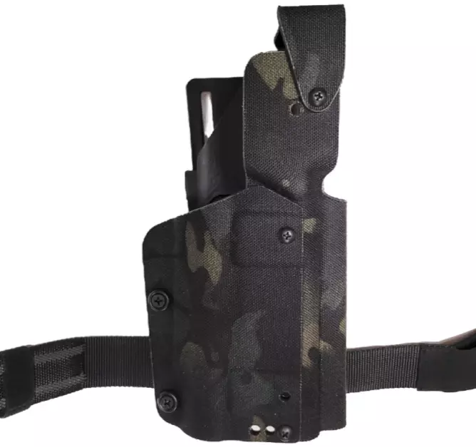 ATSC Pistoolikotelo Warrior M3 säädettävä yleismalli valoille Multi Ride tumma camo oikeankätinen - Valokotelot - 23466 - 1