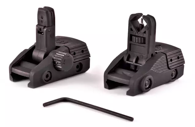 CAA Picatinny polymeerinen flip-up etu- ja takatähtäinsetti - AR-15 - 17236 - 1