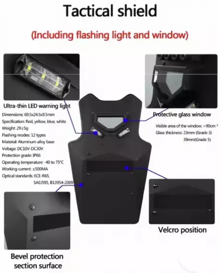 MBP SWAT Pro suojakilpi NIJ IIIA 52x80 cm - Luotiliivit- ja levyt
 - 23647 - 2