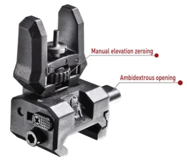 CAA Picatinny polymeerinen flip-up etu- ja takatähtäinsetti - AR-15 - 17237 - 1