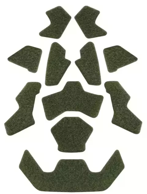 ATSC vaihtotarrasarja kypäriin Velcro 11-osainen vihreä - Kypärät ja niiden varusteet - 23667 - 1