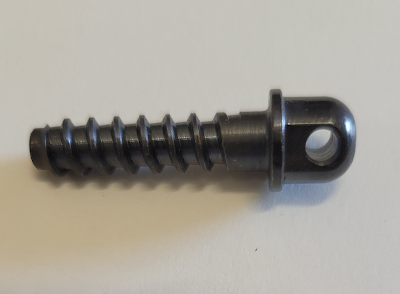 Hihnalenkkinasta paksulla ruuvilla, käy reikään josta normaalikokoinen nasta on korkannut, musta - Hihnalenkit ja -nastat - 19767 - 1