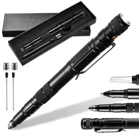 ATSC TacPen taktinen kynä valolla musta - Kivat kamat - 23558 - 1