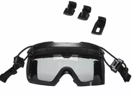 MBP TacVisor ARC suojalasit kypärään musta, 3 mm harmaa linssi - Kypärät ja niiden varusteet - 23628 - 1