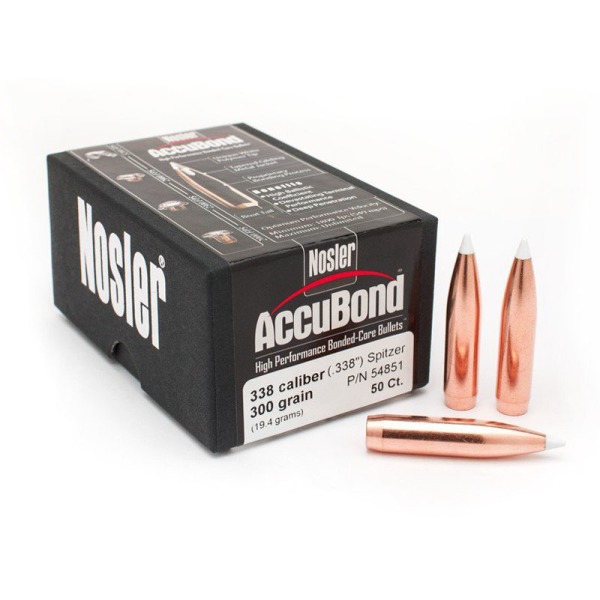 .338 Nosler AccuBond 300 grainia Spitzer 50 kpl - .338 - 10208 - 1