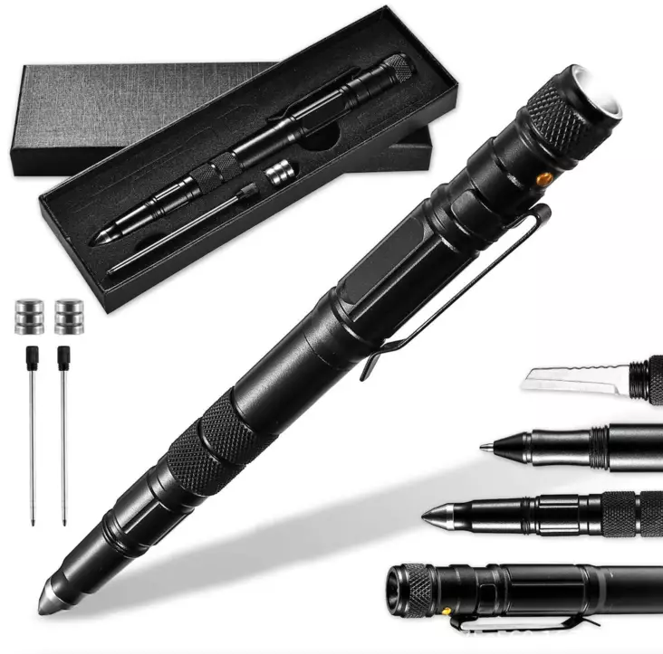 ATSC TacPen taktinen kynä valolla musta - Kivat kamat - 23558 - 1