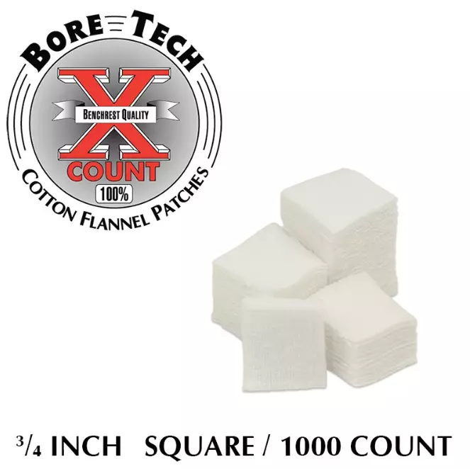 Bore Tech puhdistuslappu neliö 3/4" 1000 kpl, .17 kaliiperille - Puhdistuslaput ja lapuntyöntimet - 22168 - 1