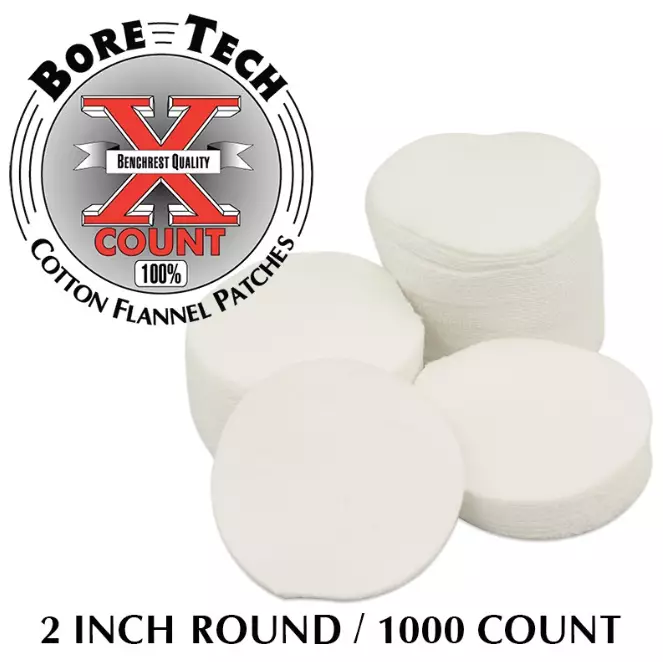 Bore Tech puhdistuslappu pyöreä 2" 1000 kpl, .30 - .338 kaliipereille - Puhdistuslaput ja lapuntyöntimet - 22158 - 1